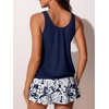 image:imageSummer Mae Blouson Tankini Swimsuits for Women Skirted Bathing Suit 2026Monstera Leaf Silhouette