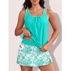 image:imageSummer Mae Blouson Womens Tankini Swimsuits with Skirt Bathing Suits 2026Blue Blooms