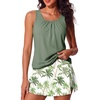 image:imageSummer Mae Blouson Tankini Swimsuits for Women Skirted Bathing Suit 2026Coconut Palms