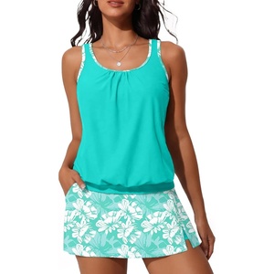 image:imageSummer Mae Blouson Womens Tankini Swimsuits with Skirt Bathing Suits 2026Blue Blooms