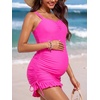 image:imageSummer Mae Maternity Swimsuit Drawstring Swim Dress Pregnancy Bathing SuitBright Pink