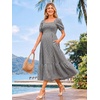 image:imageSummer Mae Smocked Maternity Dress Puff Sleeve Baby Shower Casual OutfitBlack Gingham