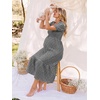 image:imageSummer Mae Smocked Maternity Dress Puff Sleeve Baby Shower Casual OutfitBlack Gingham