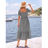 image:imageSummer Mae Smocked Maternity Dress Puff Sleeve Baby Shower Casual OutfitBlack Gingham