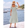 image:imageSummer Mae Smocked Maternity Dress Puff Sleeve Baby Shower Casual OutfitLight Green Gingham