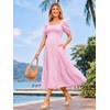 image:imageSummer Mae Smocked Maternity Dress Puff Sleeve Baby Shower Casual OutfitPink Gingham