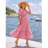 image:imageSummer Mae Smocked Maternity Dress Puff Sleeve Baby Shower Casual OutfitRed Gingham