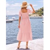 image:imageSummer Mae Smocked Maternity Dress Puff Sleeve Baby Shower Casual OutfitVintage Rose Gingham