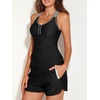image:imageSummer Mae Modest Tankini Swimsuits for Women 2026 Tummy Control Two PiecePure Black