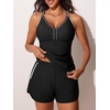 image:imageSummer Mae Modest Tankini Swimsuits for Women 2026 Tummy Control Two PiecePure Black