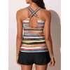 image:imageSummer Mae Modest Tankini Swimsuits for Women 2026 Tummy Control Two PieceWave Point Stripe Geometry