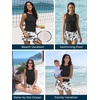 image:imageSummer Mae Women Tankini Swimsuits with Skirt Tummy Control High Neck SetBlack Palm