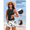 image:imageSummer Mae Women Tankini Swimsuits with Skirt Tummy Control High Neck SetBlack Palm