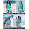 image:imageSummer Mae Women Tankini Swimsuits with Skirt Tummy Control High Neck SetBlue Trees