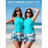image:imageSummer Mae Women Tankini Swimsuits with Skirt Tummy Control High Neck SetBlue Trees