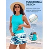 image:imageSummer Mae Women Tankini Swimsuits with Skirt Tummy Control High Neck SetBlue Trees