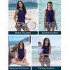 image:imageSummer Mae Women Tankini Swimsuits with Skirt Tummy Control High Neck SetDappled Palms