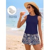 image:imageSummer Mae Women Tankini Swimsuits with Skirt Tummy Control High Neck SetDappled Palms