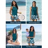 image:imageSummer Mae Women Tankini Swimsuits with Skirt Tummy Control High Neck SetHoliday Flora