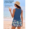 image:imageSummer Mae Women Tankini Swimsuits with Skirt Tummy Control High Neck SetIndigo Flora